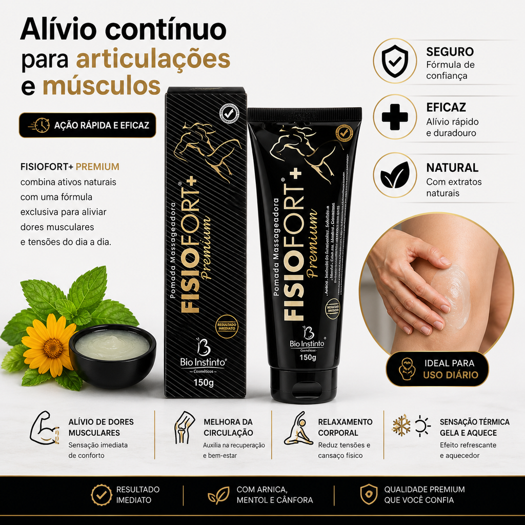 SuperAlívio Pomada Massageadora Fisiofort + Premium 150g - Bio Instinto
