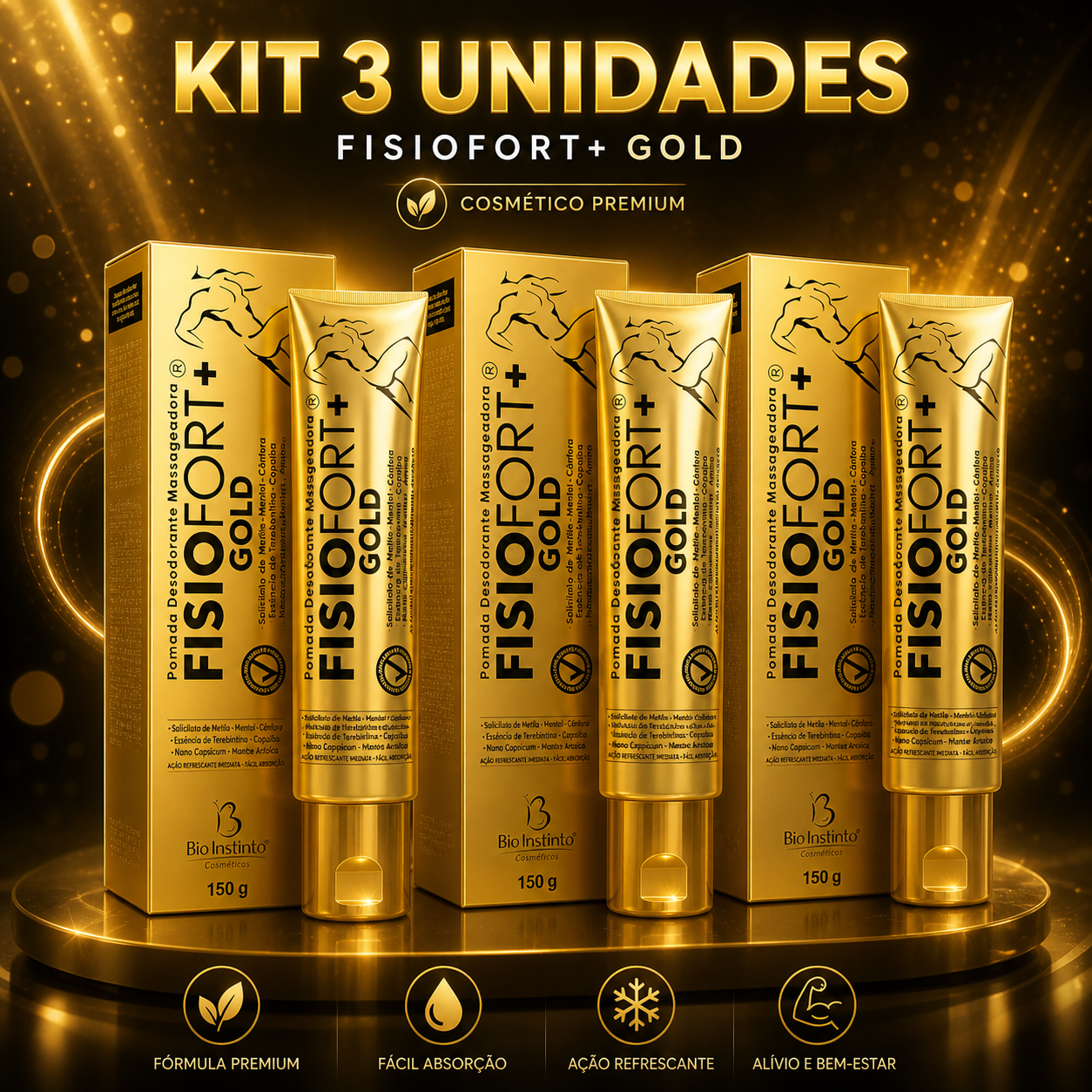 SuperAlívio Gold- Pomada Fisiofort Gold 150g