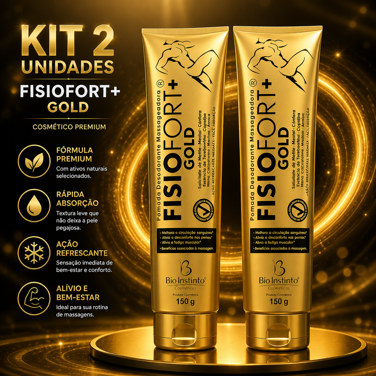 SuperAlívio Gold- Pomada Fisiofort Gold 150g